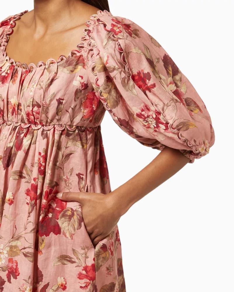 Zimmermann Floral Scallop Mini Dress - Image 3
