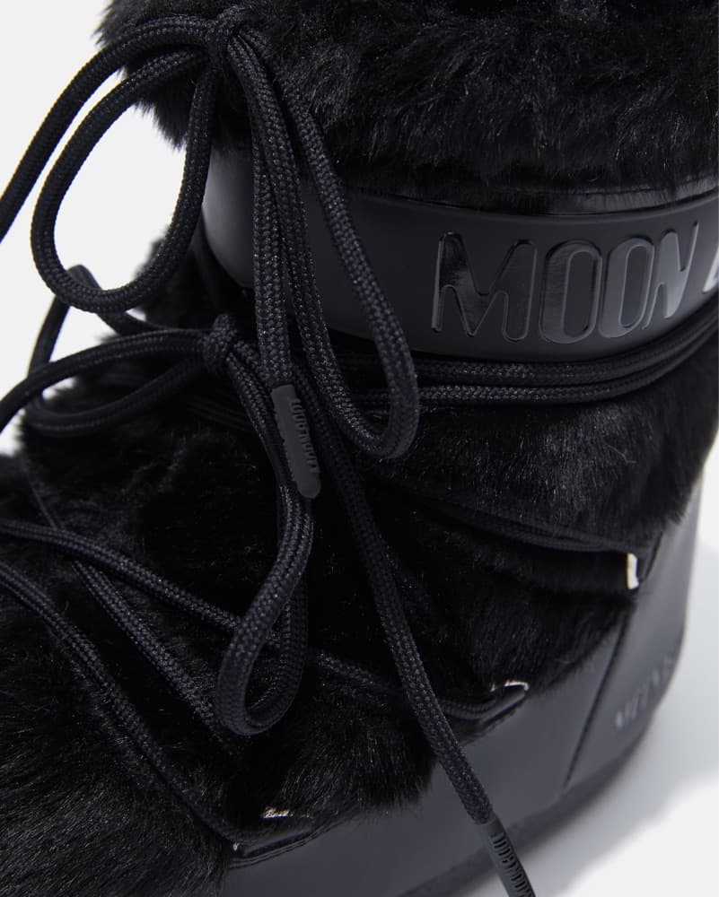 Moon Boot Black Low Faux Fur  - Image 4