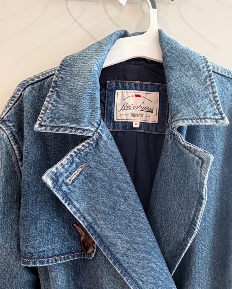 Classic Denim Trench Coat - Image 6