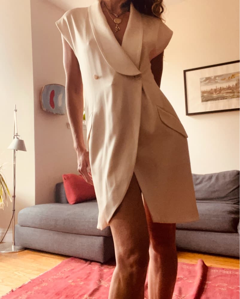 Chic Ivory Halston Heritage Coat Dress - Image 1