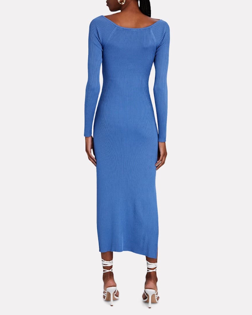 Cult Gaia Blue Rib Knit Dress - Image 2