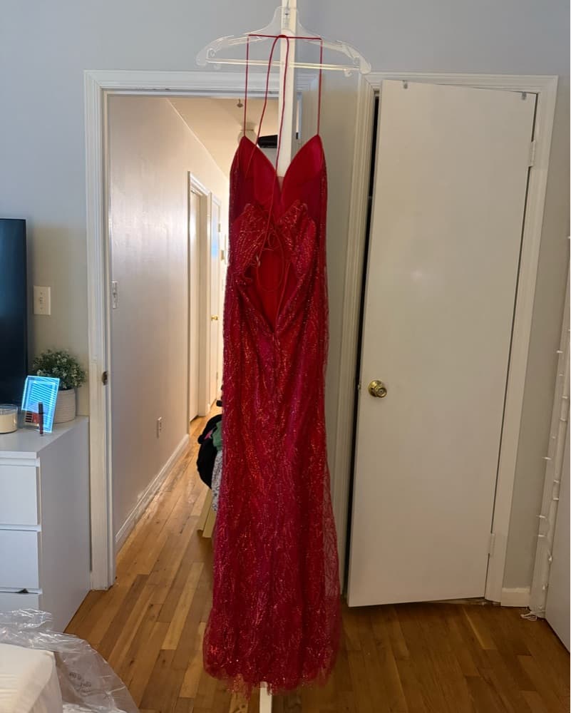 Glamorous Red Sequin Gown - Image 2