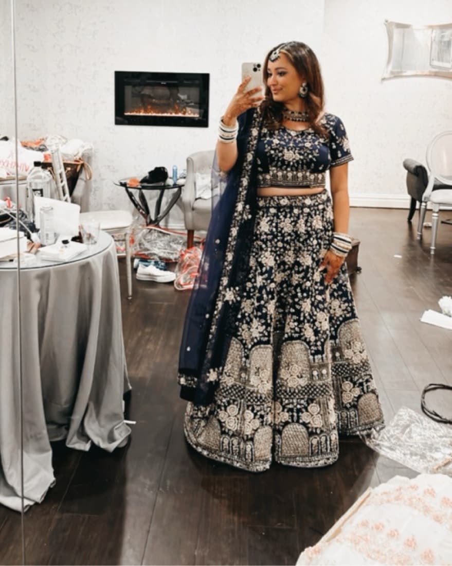 Dark Blue Lehenga Set - Image 1