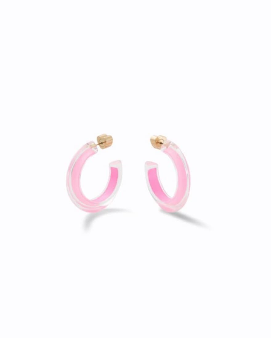 Alison Lou Small Jelly Hoops - Pink - Image 1