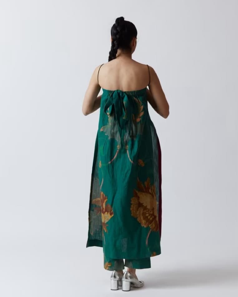 Strapless Green Kurta Set - Image 4