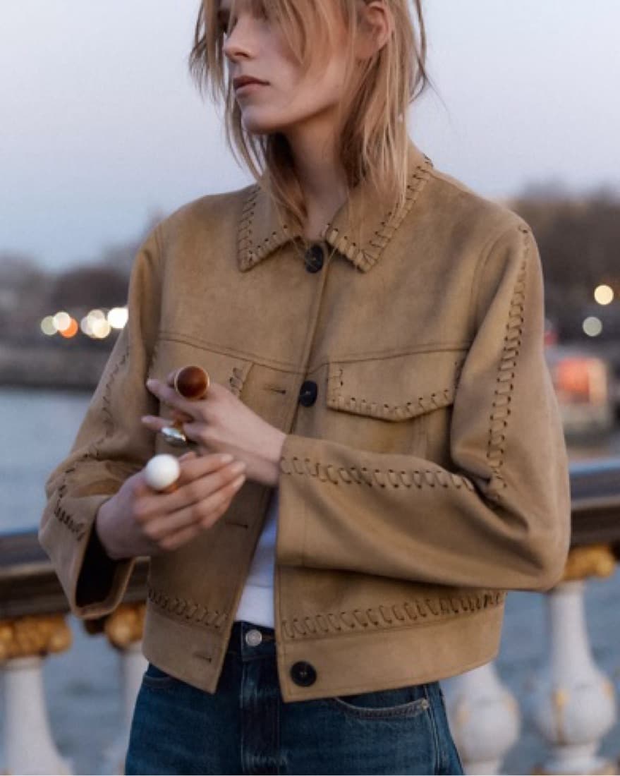 Zara Faux Suede Jacket - Image 1