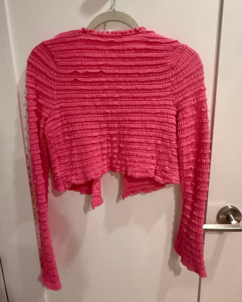 Loveshackfancy Pink Ruffle Cardigan - Image 4