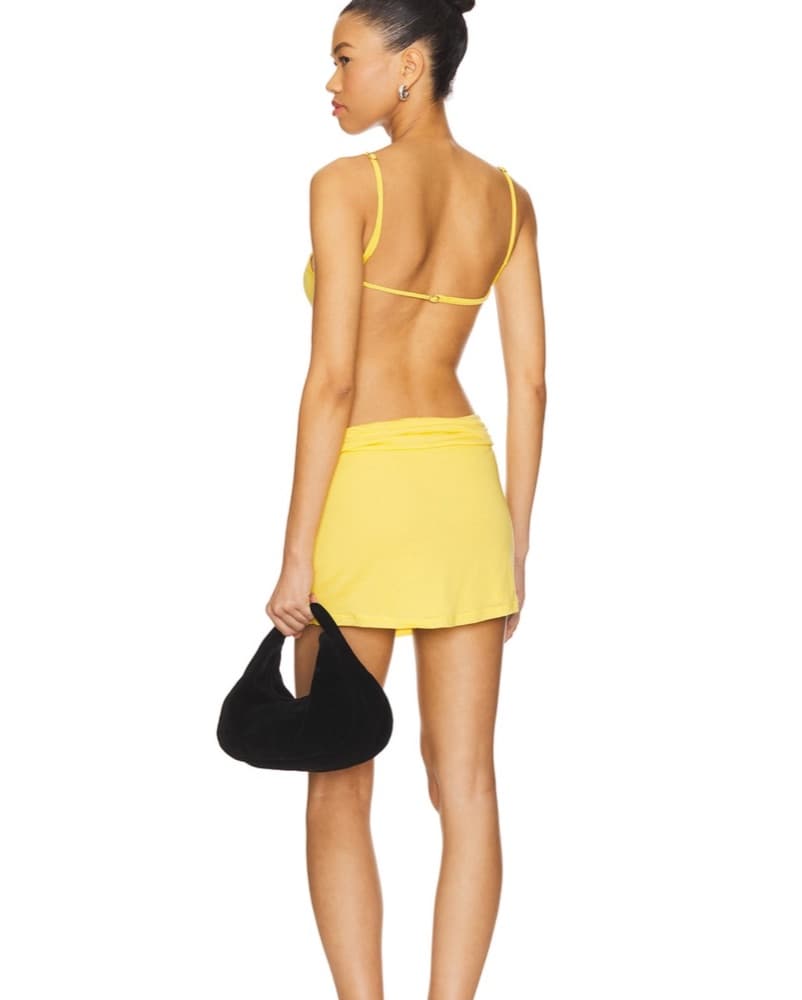 Indah Open Back Yellow Mini Dress - Image 3