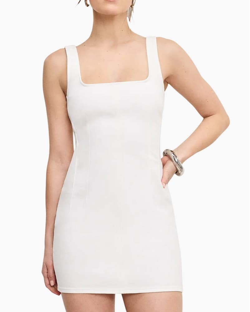 Good American White Denim Mini Dress - Image 1