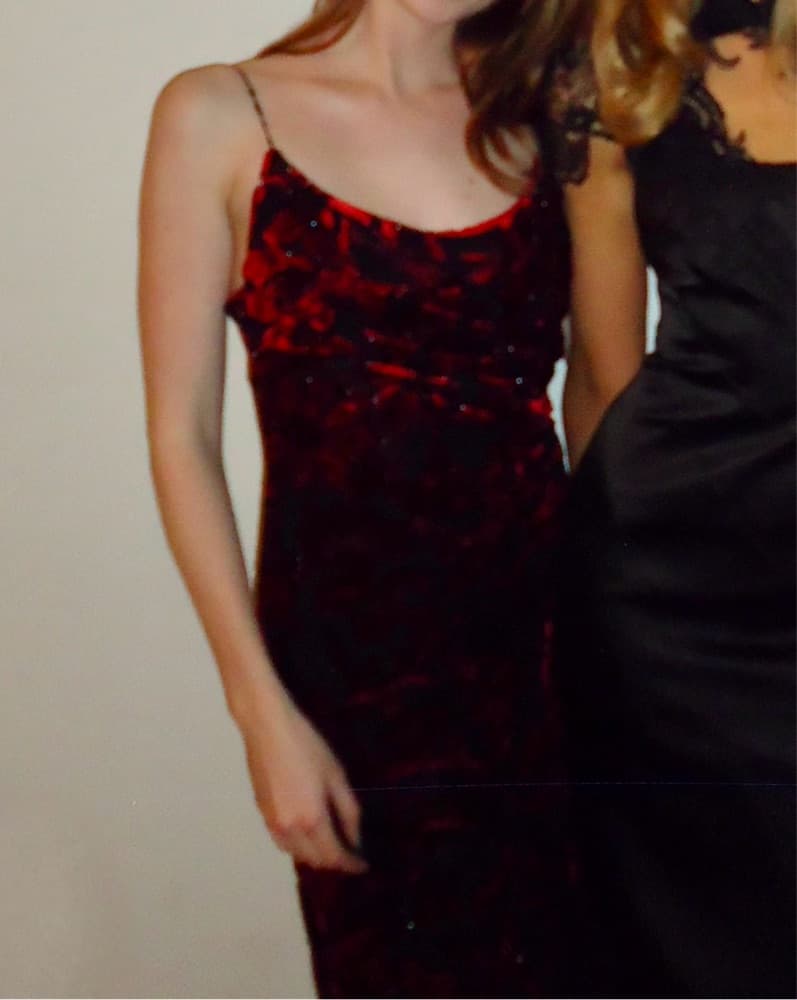 Vintage Black and Red Beaded Dress S - Image 3