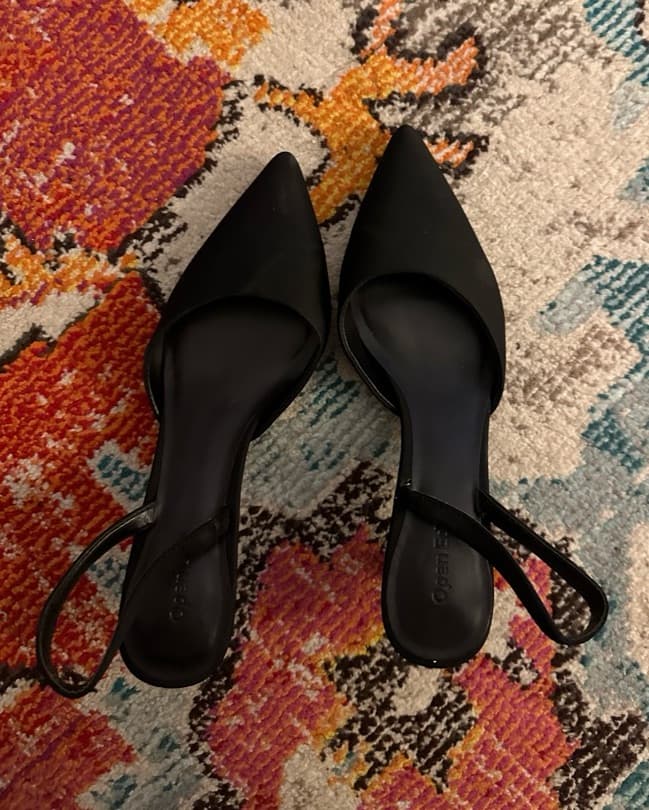 Open Edit Black Slingback Kitten Heels - Image 3