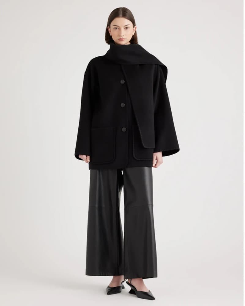 Merino wool scarf blanket coat - Image 1