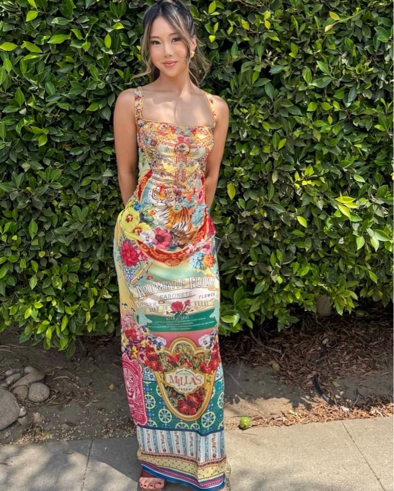 Camilla Square Neck Long Dress  - Image 2