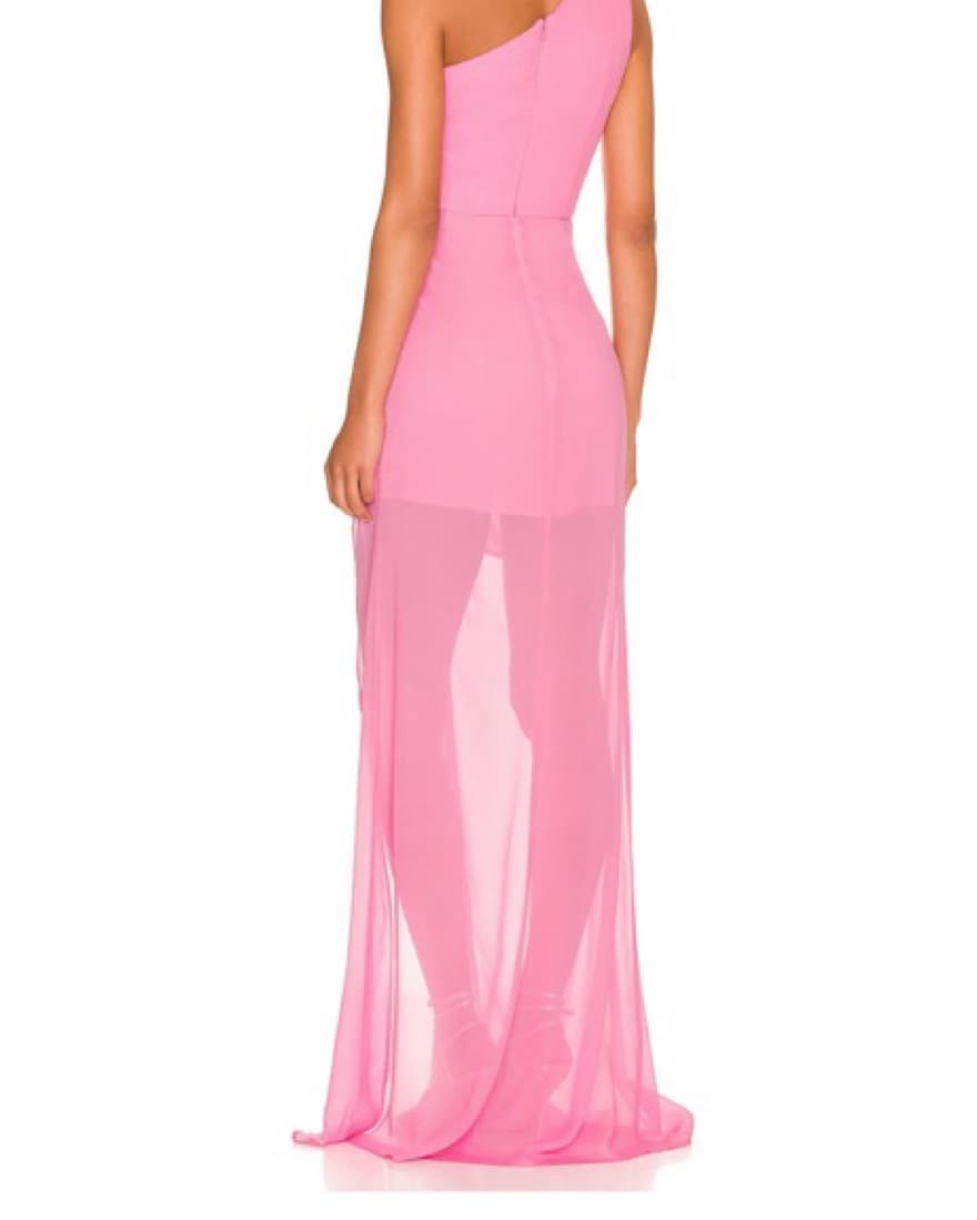 Pink Formal Long High Slit Dress - Image 3