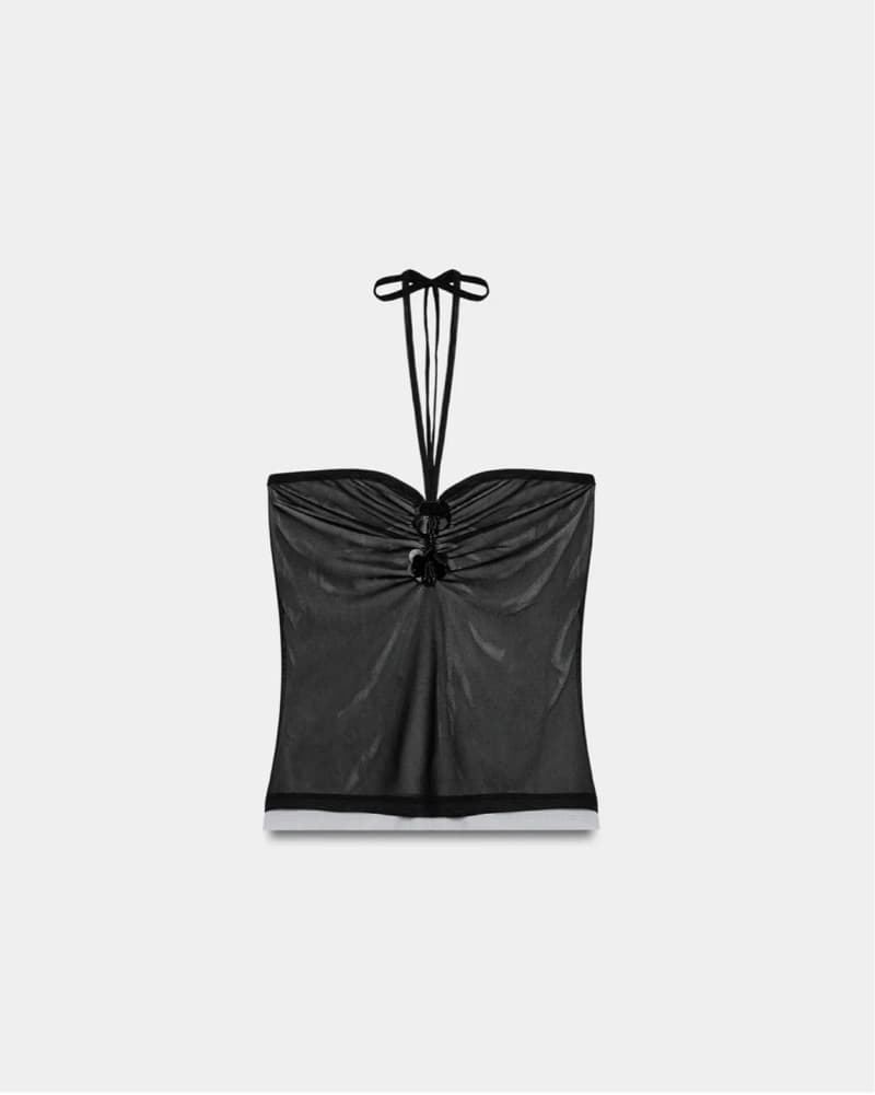 Zara Mesh Asymmetric Beaded Midi Skirt Set - Image 2