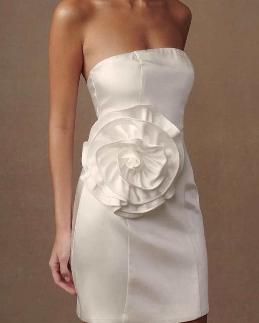 MESHKI BERNADETTE Strapless Rose Mini Dr - Image 1