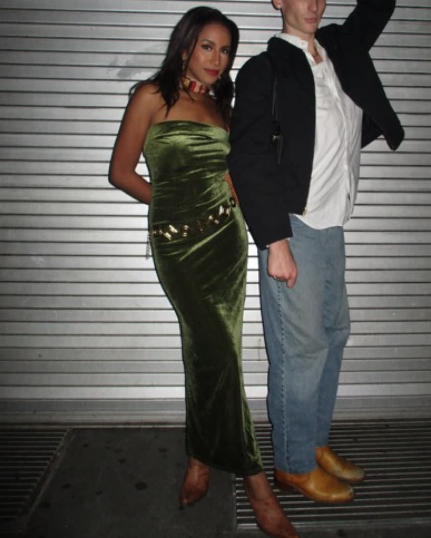 Green Velvet Tube Maxi - Image 1