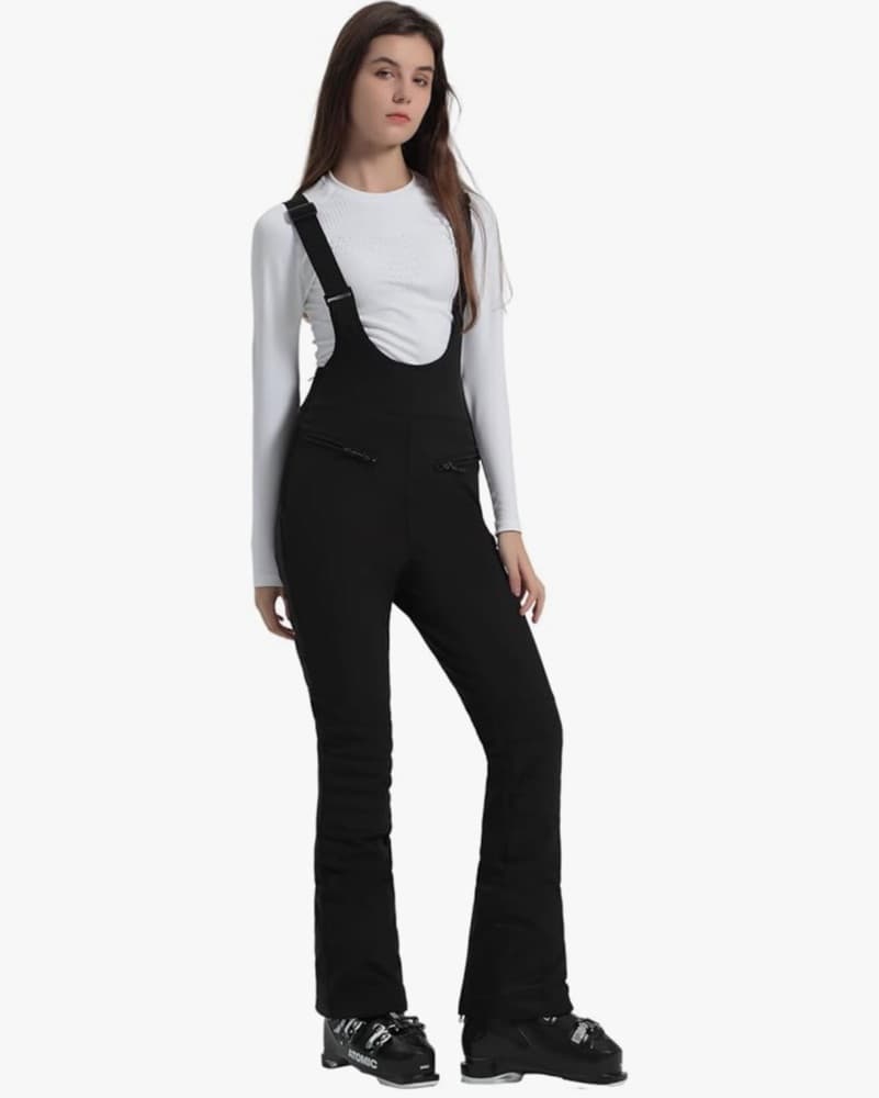 Black Slimming Ski Bibs  - Image 2