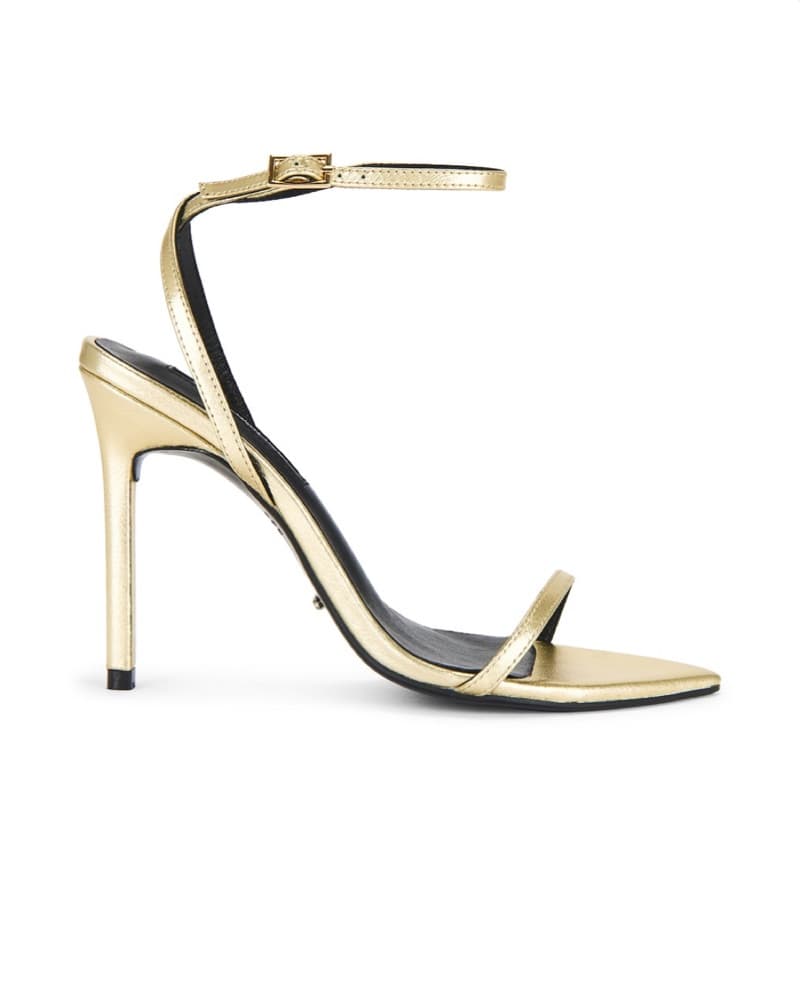 Sleek Gold Strappy Heels  - Image 2