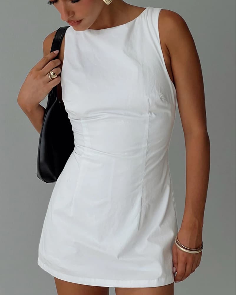 Chic White Mini Dress - Image 1
