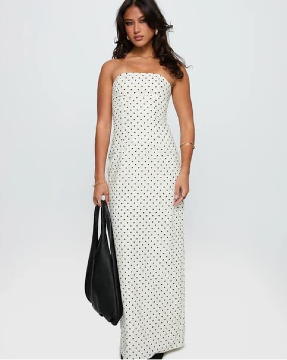 Linen Polka Dot Maxi Dress - Image 2