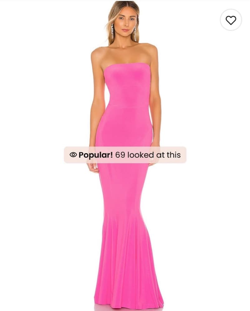 Revolve Pink Strapples Fishtail Gown - Image 1