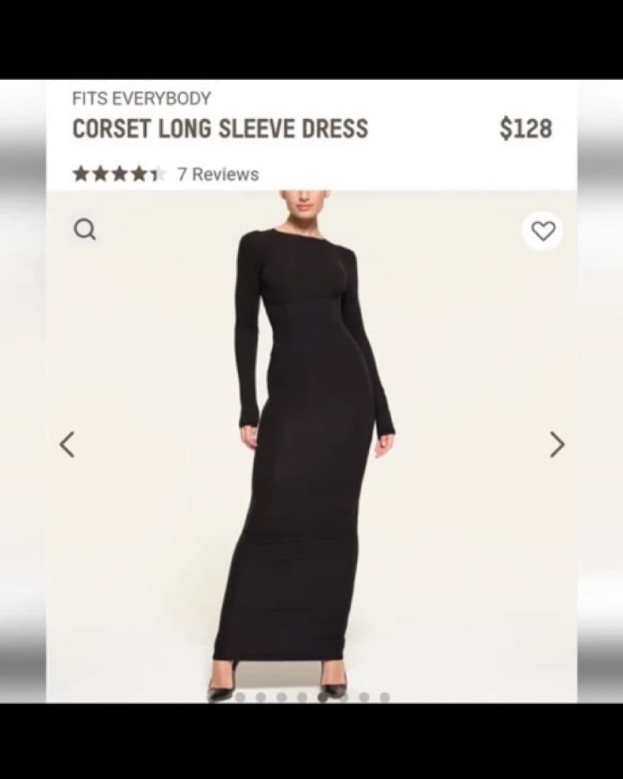 Skims Elegant Corset Long Sleeve Dress  - Image 1