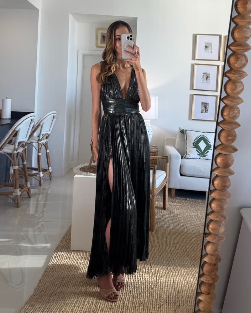 Maria Lucia Hohan Silver Dress | Silver Wedding Guest Dress, Metallic Wedding Guest Dress - Image 6