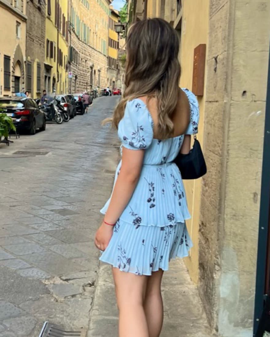 Self Portrait Blue Floral Dress - Image 4