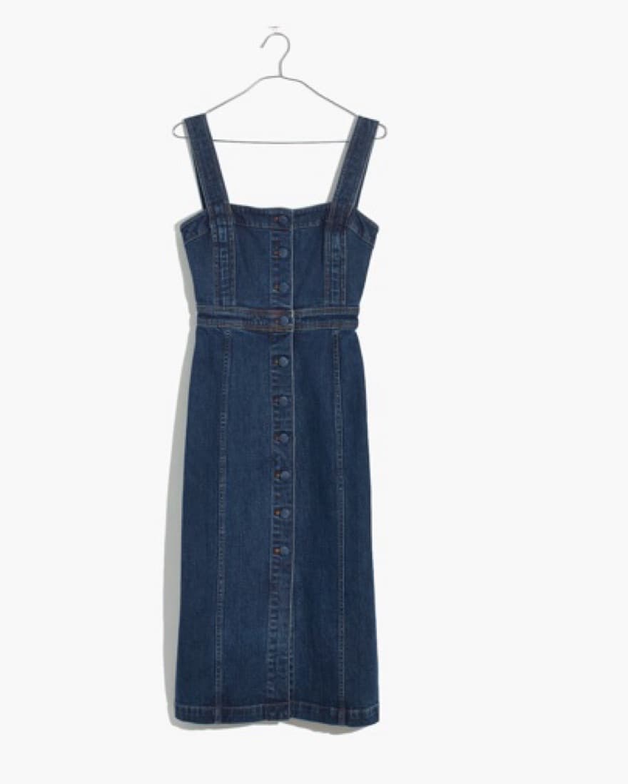 Denim Madewell Covered-button Dress - Image 1