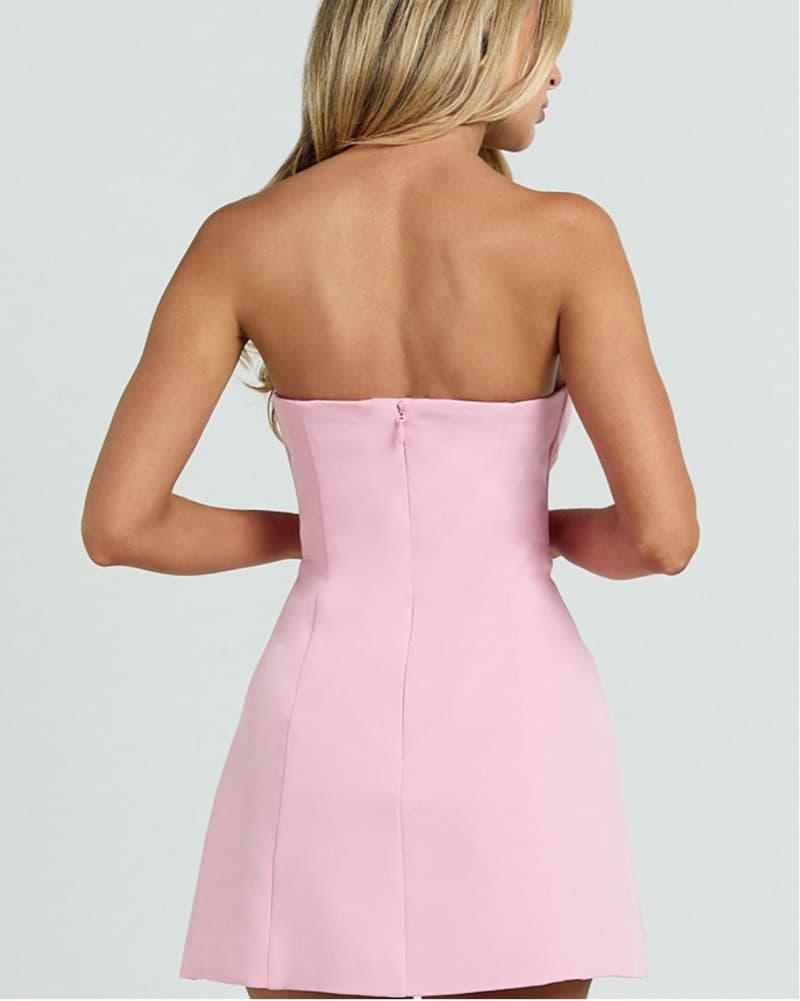 Showpo Strapless A Line Dress In Pink - Image 4