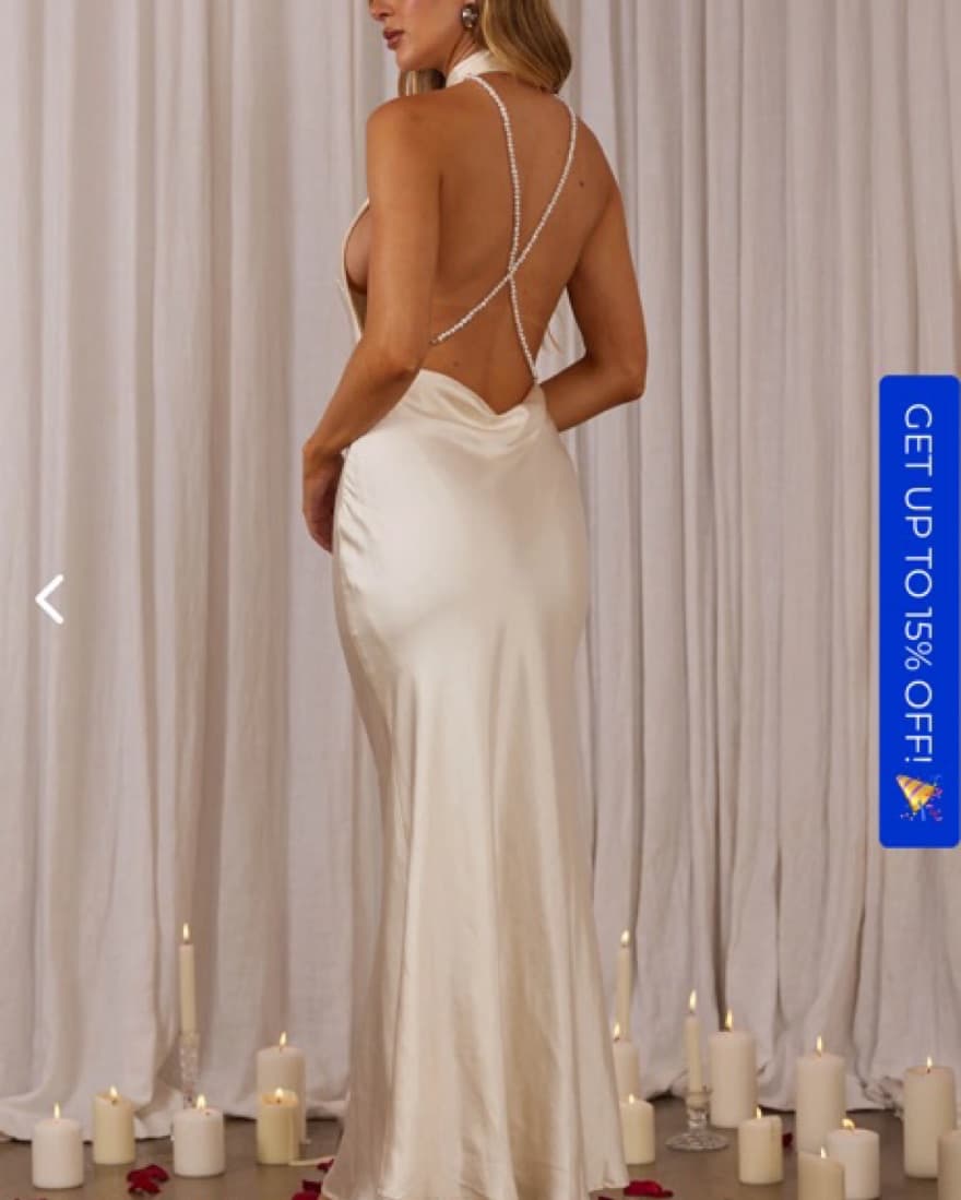 Satin Halter Neck Open Back Maxi - Image 2