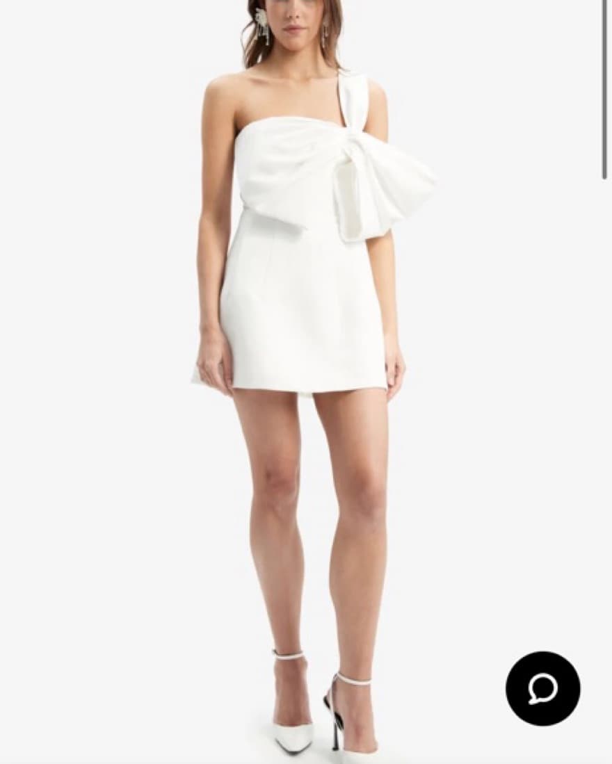 Elegant One-Shoulder White Mini Dress - Image 2
