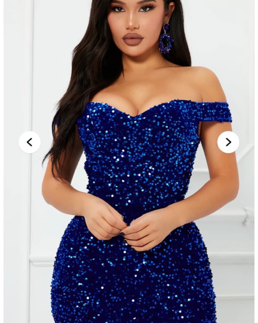 Royal Blue Sequin Maxi Gown (XS) - Image 2