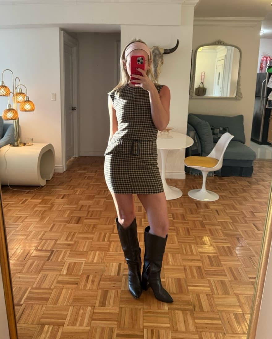 Zara Houndstooh Mini Dress - Image 3