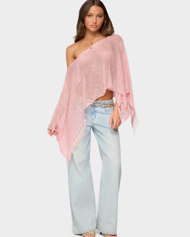 Pink Poncho Size S/M  - Image 1