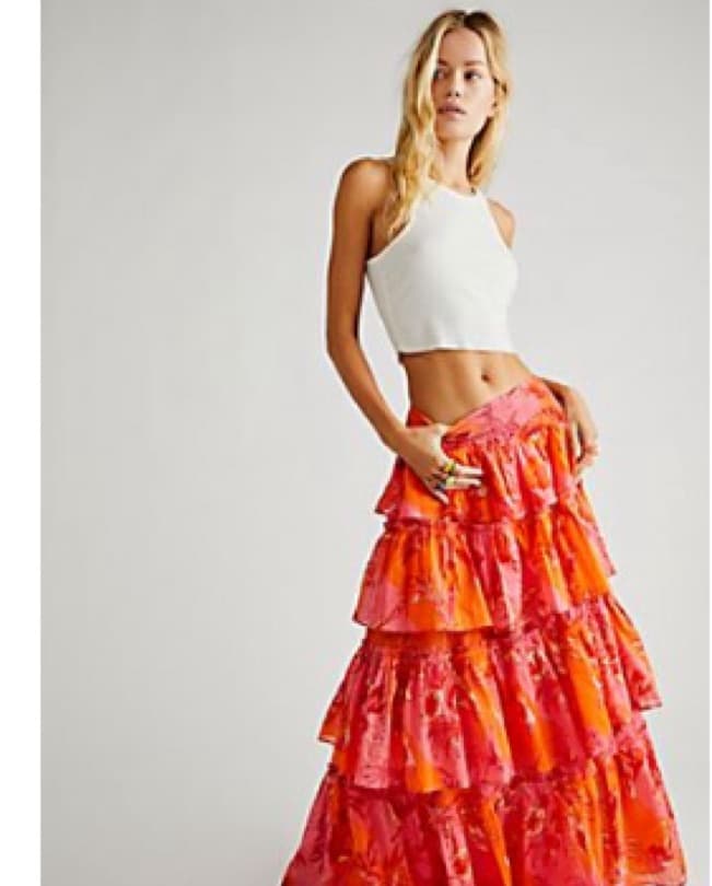 Free People Floral Maxi Skirt - Image 1