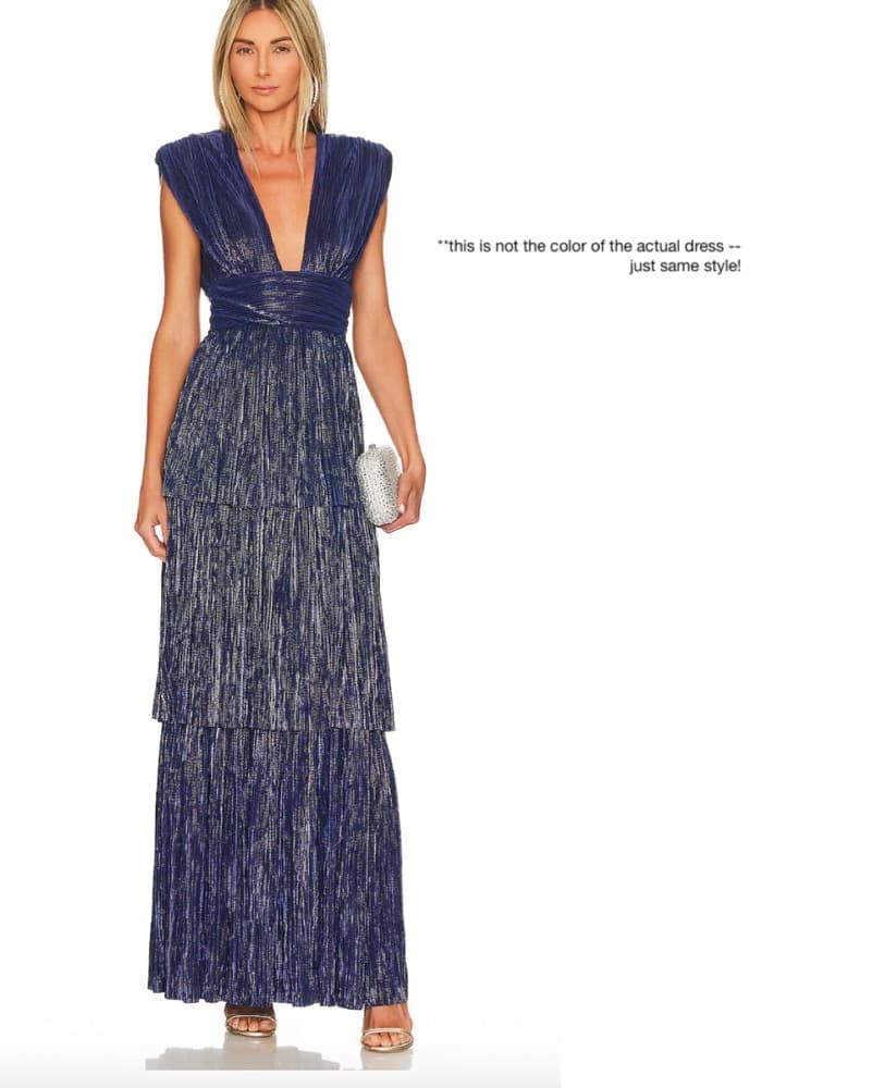Sabina Musayev Pleated Metallic Gown - Image 4