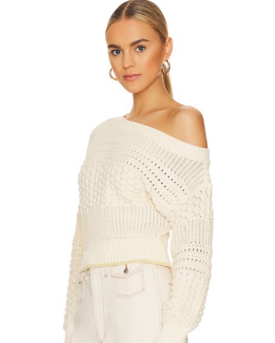 Razon Off Shoulder Pointelle Sweater - Image 3