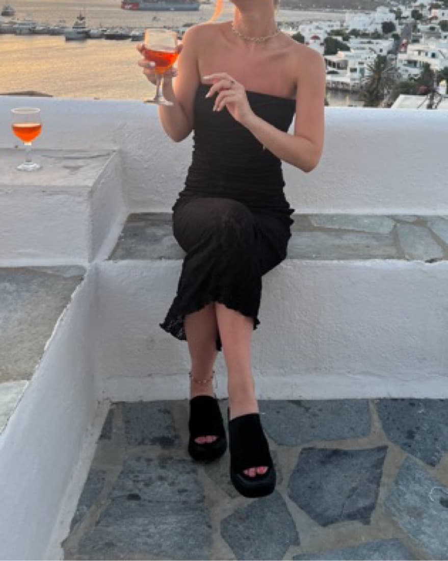 Zara Strapless Black Lace Dress - Image 3