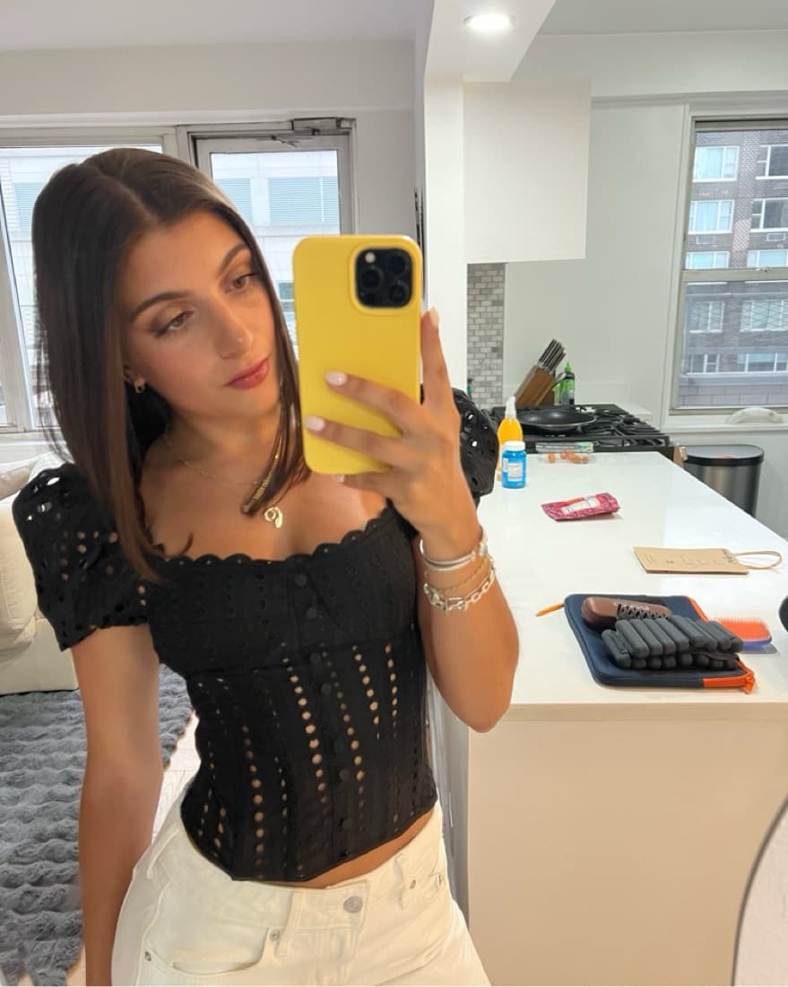 Charo Ruiz Ibiza Eyelet Corset Top - Image 1
