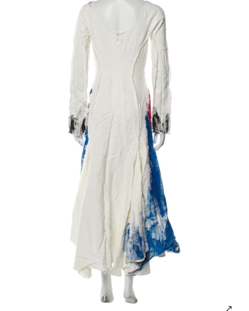 White Floral Handpainted Marni Dress  - Image 6