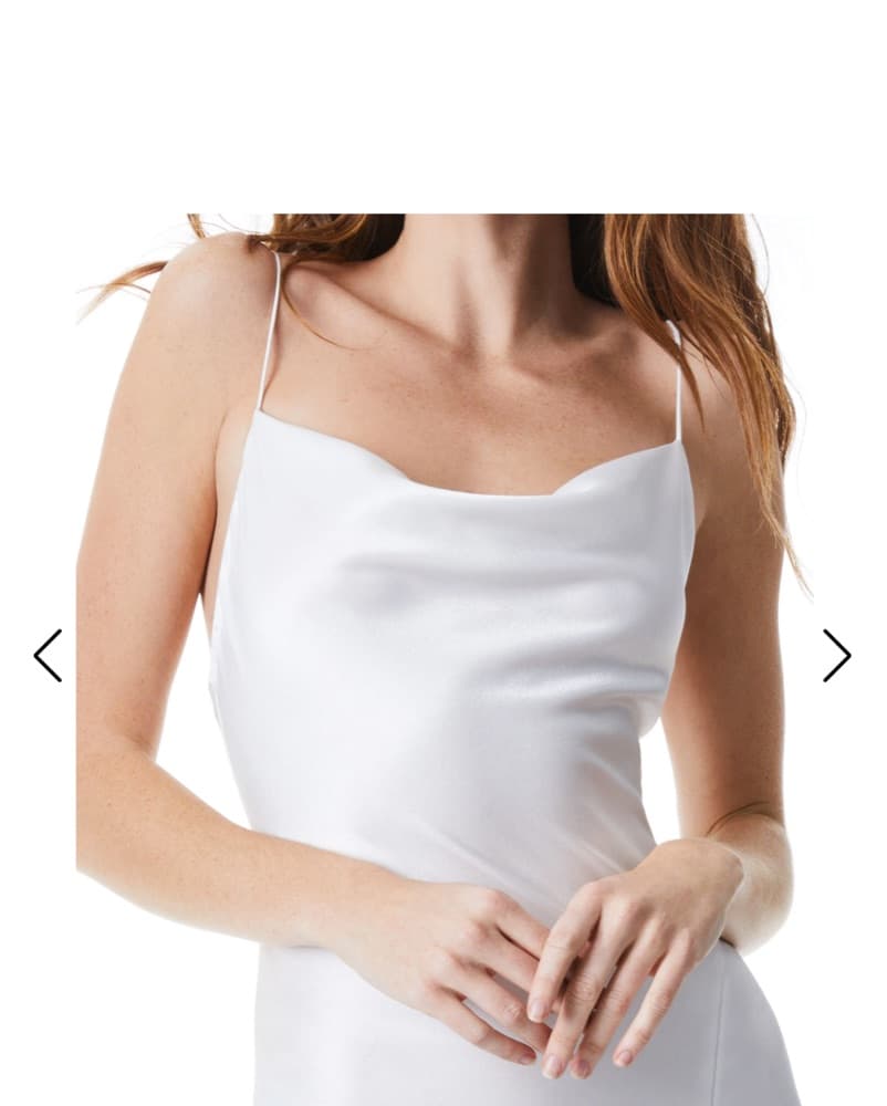 Alice + Olivia White Harmony Satin Dress - Image 4