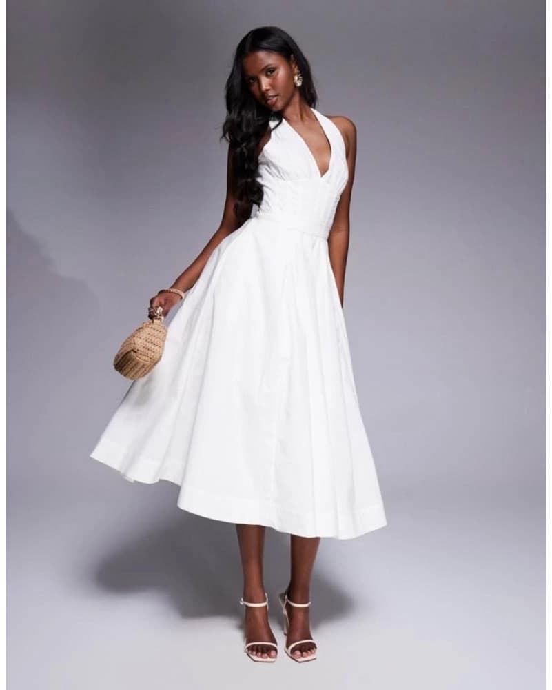 House of CB Allena Halter Dress | Engagement Party Dress, Engagement Photos, Bridal Shower Dress - Image 3