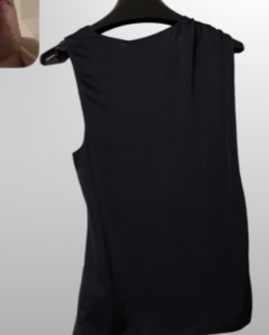 Theory Silk Draped Neck Top Deep Navy  - Image 2