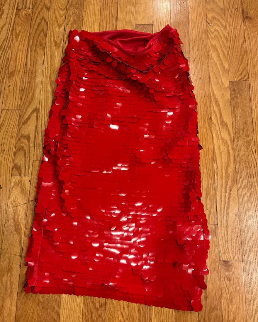 Red Sequin Holiday Skirt - Image 6