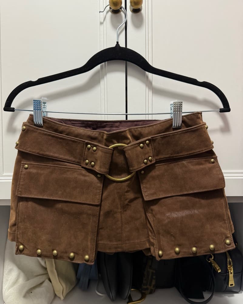 Free People Brown Suede Skort - Image 5