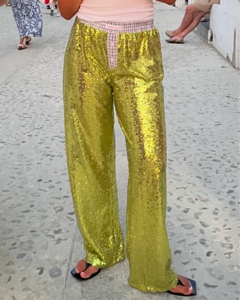 Handover Green Sequin Pants - Image 2