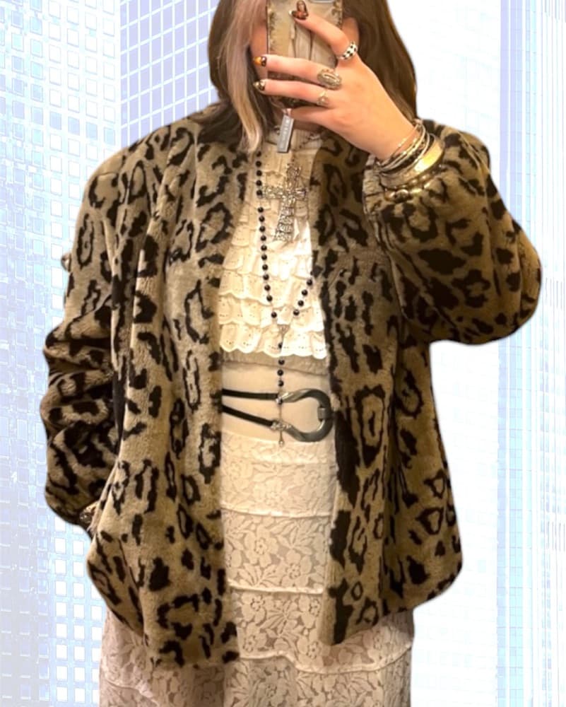 Jordache Leopard Print Vintage Jacket - Image 1