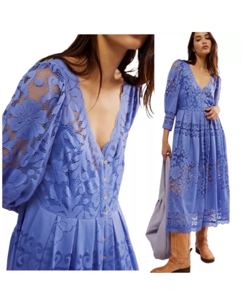 Free People Lavender Floral Maxi Dress - Image 2